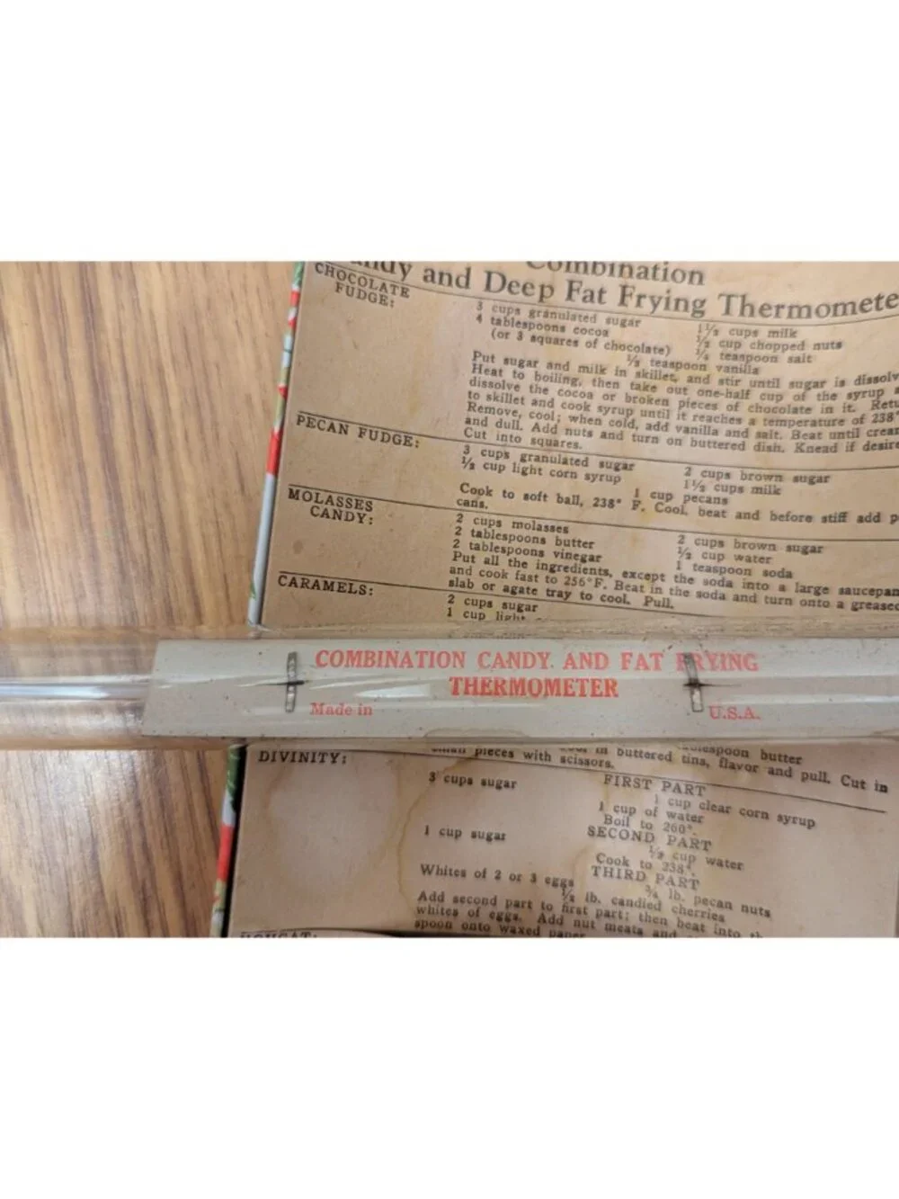 Vintage Combination Candy & Deep Fat Frying Thermometer With Strawberry Pattern